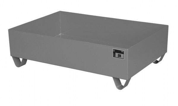 Stahl Auffangwanne S-2016 mausgrau RAL 7005 Volumen 224 Liter OHNE Gitterrost Abmessung 1200 x 800 x 360 mm