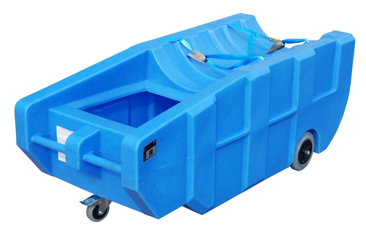 Fahrbare Kunststoff-Auffangwanne WPT 230 für 1 200-l-Fass /  Polyethylen-Wanne